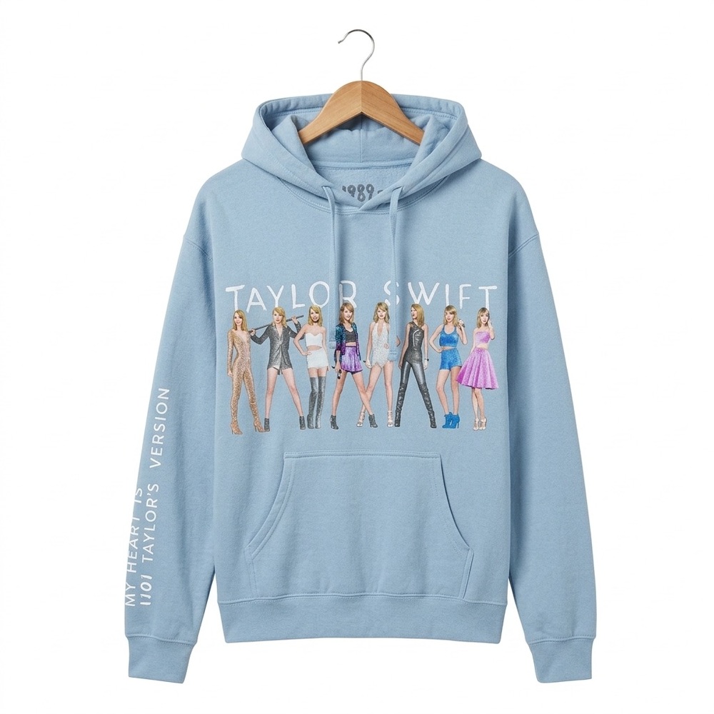 Taylor Swift 1989 Taylors Version Hoodie Sweatshirt Size Medium Blue